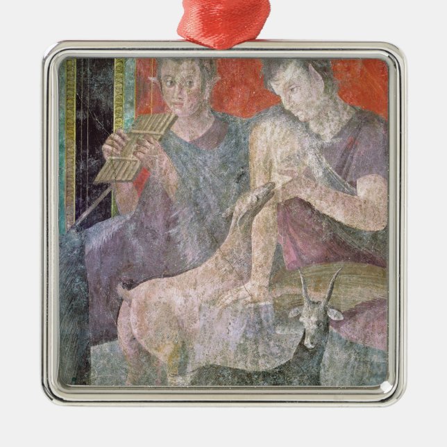 Satyr und Nymphe Silbernes Ornament (Vorne)