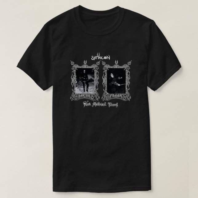 Satyricon Dark Medieval Times Norwegische Bla T-Shirt (Design vorne)