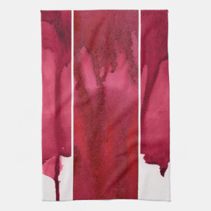 Satz roter Aquarell abstrakt handgemalt Handtuch