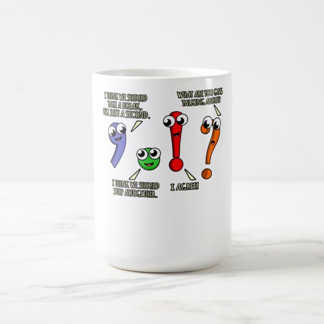 Satzzeichen für Englischlehrer Kaffeetasse (Mittel)