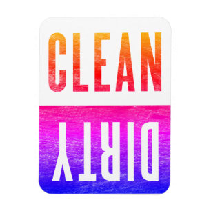 sauber Dirty Letterpress Style Dishwasher Ipanem Magnet
