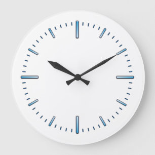 Saubere blaue weiße Designer-Wanduhr ohne Zahlen Große Wanduhr