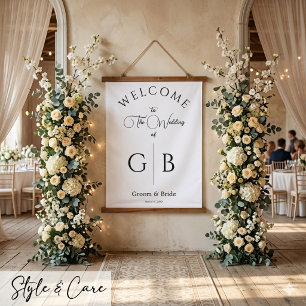 Saubere Chic-Hochzeitsempfang-Eingang Wandteppich Mit Holzrahmen