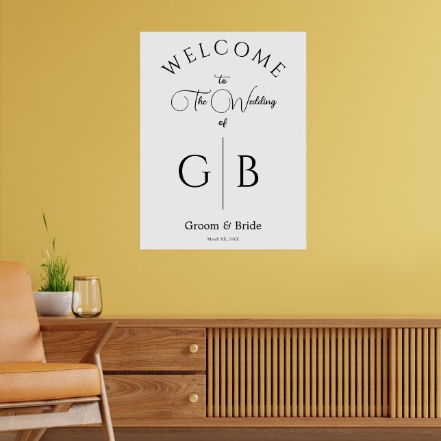 Saubere Chic-Hochzeitsempfangseingang Poster (Wohnzimmer 2)