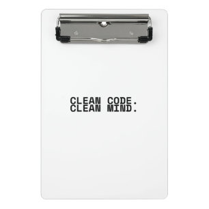 Saubere Code Saubere Gedanken Minimalistische Indu Mini Klemmbrett
