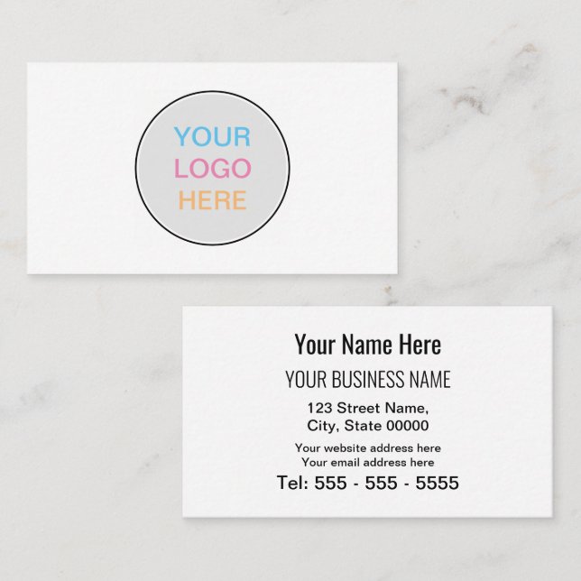 Saubere, einfache, moderne Add your logo Business  Visitenkarte (Vorne/Hinten)