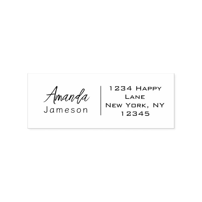 Saubere einfache Rücksendeadresse Vollständiger Na Gummistempel (Stempel)