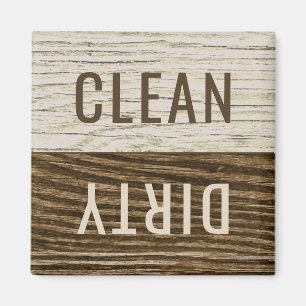 Saubere Geschirrspüler Rustikale, gewitterte Holz Magnet