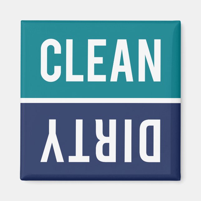 Saubere Geschirrspülmaschine Aquamarin und blau Magnet (Vorne)