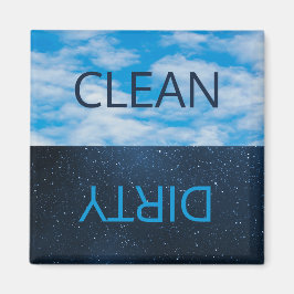 Saubere Geschirrspülmaschine für die Nacht Magnet