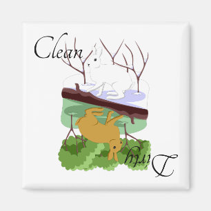 Saubere Geschirrspülmaschine Magnet Rabbit Hare Bu