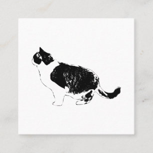 Saubere Katze, ausgewogene Marke Quadratische Visitenkarte