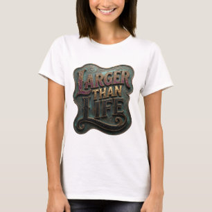 Saubere lila LARGER THAN LIFE Slogan T-Shirt