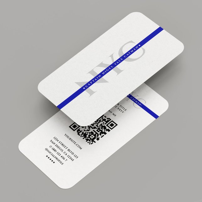 Saubere Minimal Blue Line Law Initials Visitenkarte (Clean Minimal Blue Line Law Police Initials Business Card
)