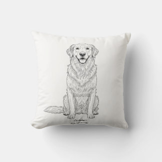 Saubere minimalistische Line Art Golden Retriever Kissen