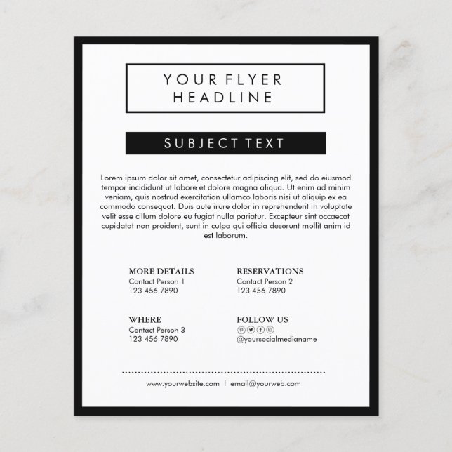 Saubere Minimalistische Social Media Luxus Black&W Flyer (Vorne)