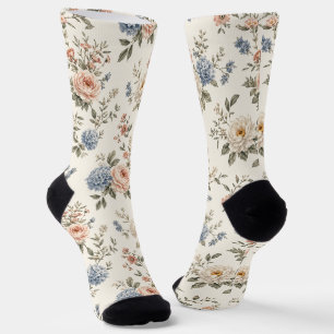 Saubere moderne Gartenblumen und negativer Raum Socken