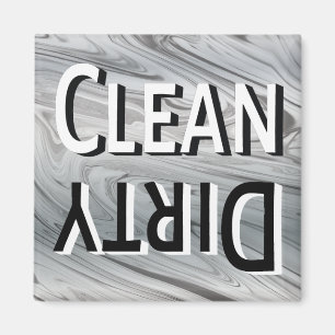 Saubere, moderne, graue, reversible Geschirrspülm Magnet