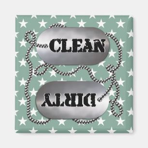 Saubere N Dirty Dog Tags 7 (Geschirrspüler Magnet) Magnet