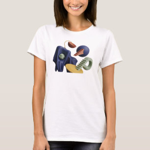 Saubere Navy ABSTRACTE KUNST Künstlerisches Motiv T-Shirt