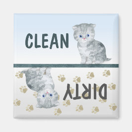 Saubere, Niedliche Kitten Druckgeschirrspülmaschin Magnet