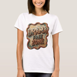 Saubere Orange DRAMA FREIE ZONE Künstlerisches Mot T-Shirt