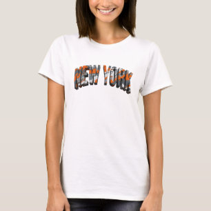 Saubere Orange NEW YORK Text Design T-Shirt