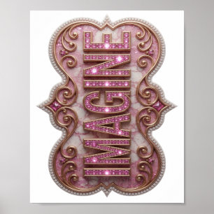 Saubere Pink IMAGINE Schrift Poster
