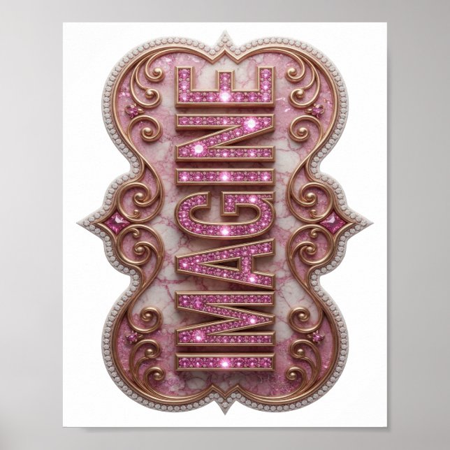 Saubere Pink IMAGINE Schrift Poster (Vorne)