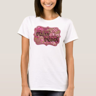 Saubere Pink NEW YORK Design Druck T-Shirt