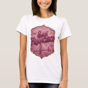 Saubere Pink SAN FRANCISCO 3D-Textkunst T-Shirt