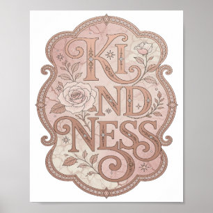 Saubere Rosa FREUNDLICHKEIT Fette Schrift Poster