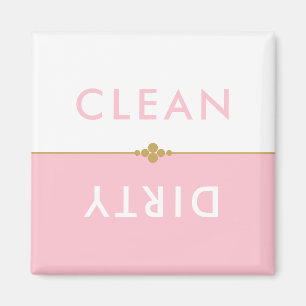 Saubere, rosa und weiße Spülmaschine Magnet