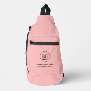 Saubere rosafarbene Geschäftslogo-Werbe-design Crossbody Bag