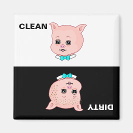 Saubere schmutzige Schweine-Cartoon Magnet