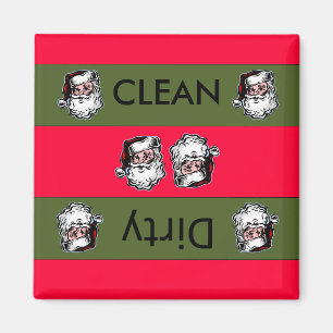 Saubere schmutzige Weihnachtsgeschirrspülmaschine Magnet