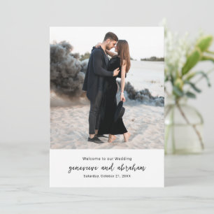 Saubere Schwarz-Weiß-Foto-Moderne-Hochzeit Programm