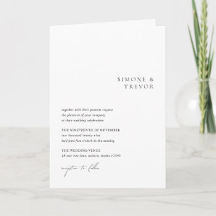 Saubere Schwarz-Weiß-Hochzeit Einladung