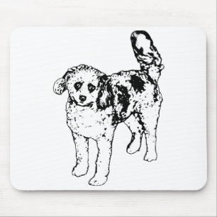 Saubere schwarze Linien bringen festliche Arbeitse Mousepad