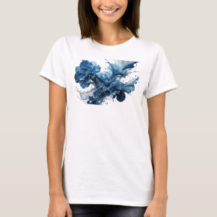 Saubere Silber ABSTRACT ART Mode Druck T-Shirt