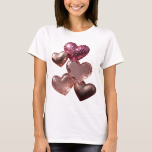 Saubere Silber HEARTS OF LOVE T-Shirt