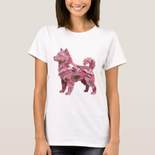 Saubere Silber PINK UND GLITZERIGE HUSKY T-Shirt