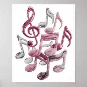 Saubere Silver MUSIC IN MOTION künstlerisches Moti Poster