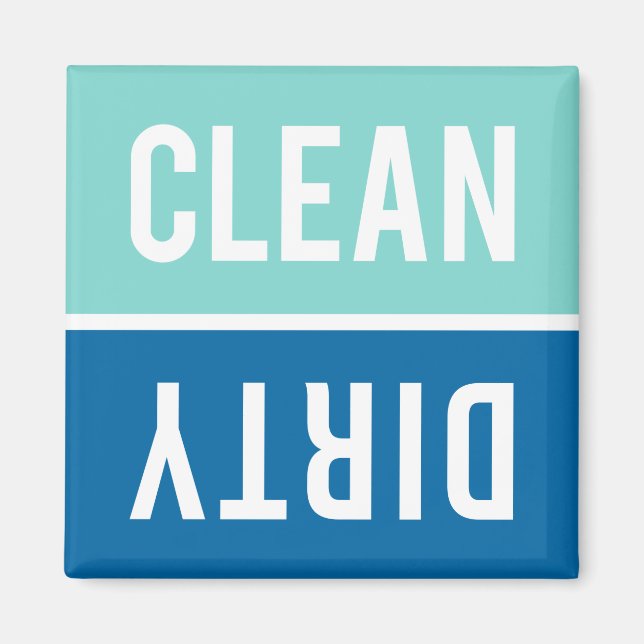 Saubere Spülmaschine Aqua und Cobalt Blue Geschirr Magnet (Vorne)