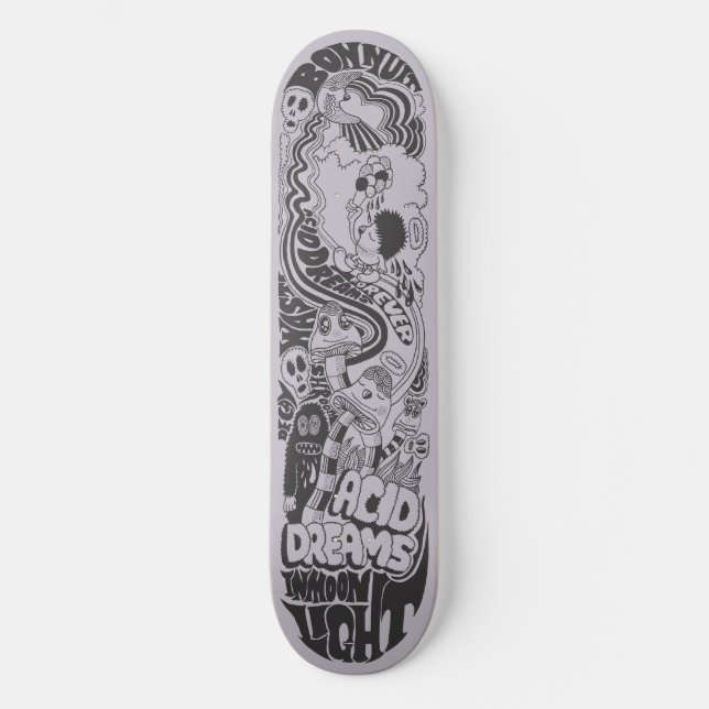 Saubere Träume beim Mondlicht Skateboard (Vorderseite)