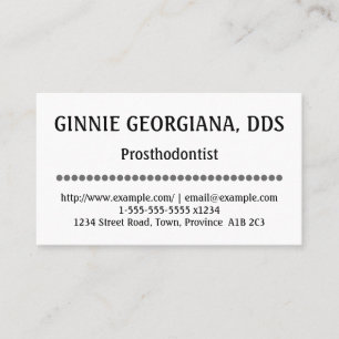 Saubere und Berufliche Prosthodontist-Visitenkarte Visitenkarte