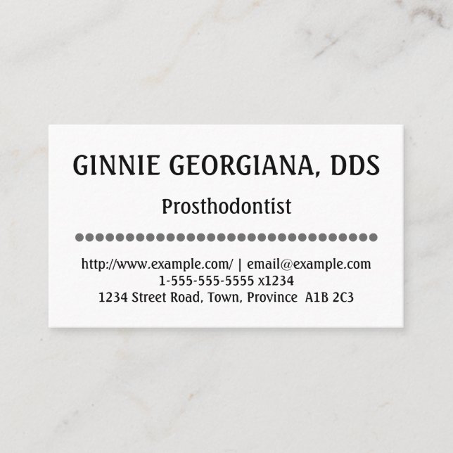 Saubere und Berufliche Prosthodontist-Visitenkarte Visitenkarte (Vorderseite)