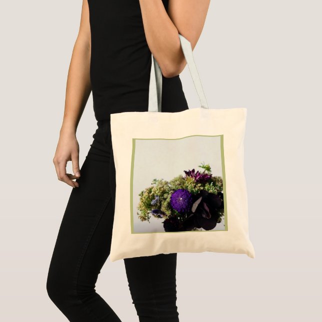 Saubere und frische Blumenbouquet und Kariert Tragetasche (Vorderseite (Produkt))
