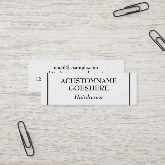Saubere und konservative Friseur-Visitenkarte Mini Visitenkarte (Vorderseite/Rückseite Beispiel)