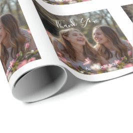 Saubere und minimale Abschluss-Danke-Foto-Quadrat  Geschenkpapier